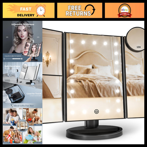 Trifold makeup mirror with - mirror,