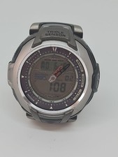 Vintage Casio Pro Trek Tough Solar Triple Sensor PRG-60T  10 Bar Water Resistant