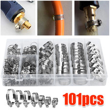101 Pcs Assorted Stainless Steel Hose Clamp Kit With No Driver Jubilee Clips Set