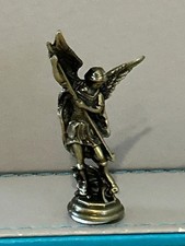 Saint St. Michael the Archangel mini Gold Colour Metal Small Sculpture Figure