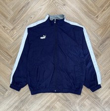 Puma Scotland Retro Full Zip Navy Blue And White Track Jacket Men’s L