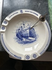 Vintage Royal Delft Large Ashtray With Anchor Pendant