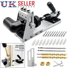 Pocket Hole Jig Drill Guide Master Kits Woodworking Joinery System Screw Set