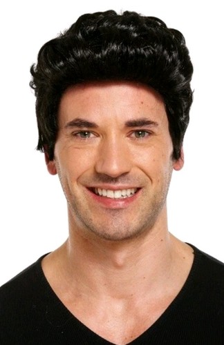 Mens short black quiff elvis - short,