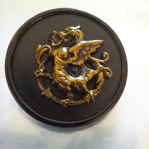 Large metal button - metal, mythical