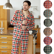 Mens Check Pyjama Set Flannel