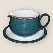 Denby Greenwich Gravy Sauce Boat Jug & Stand Squat Shape 1st Quality Excellent