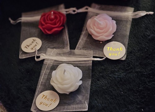 Mini scented rose candle thank - rose,