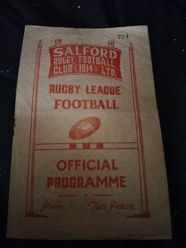 Vintage rugby league programme - vintage,