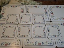 BHS Priory Vintage Table Mats 6x Coasters 7x Set Retro Floral Pattern