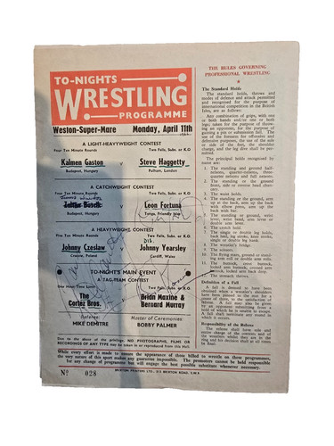 Wrestling programme with - programme,
