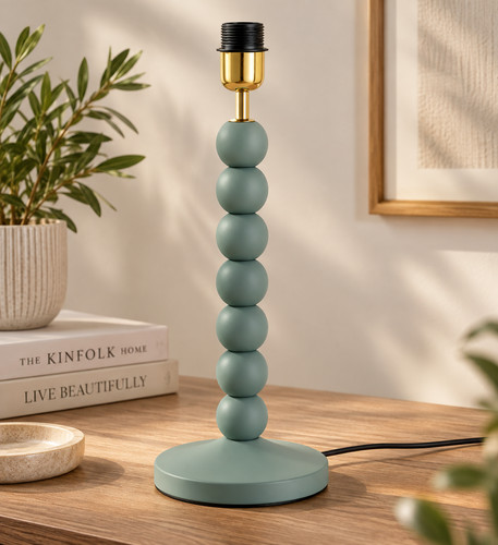 Blue bobbin table - blue, lamp