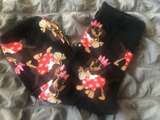 LADIES XMAS PARTY HATS DACHSHUND SAUSAGE DOG BLACK SOCKS ONE SIZE BN
