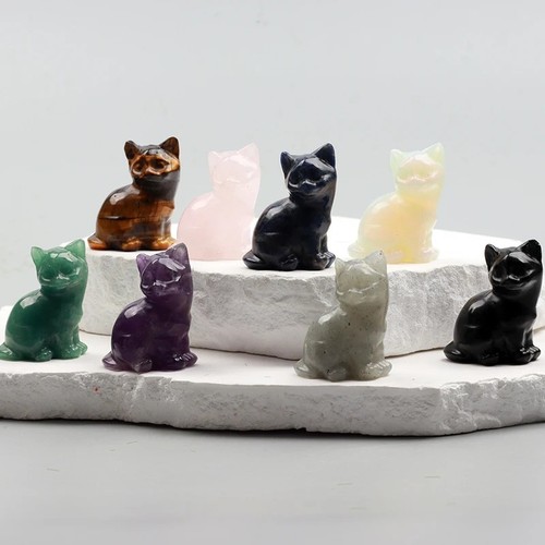 Crystal cat figurines - crystal, –