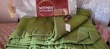 Vintage Olive Green  Witney Courtelle Blanket New In Pack 91 x 98 inch