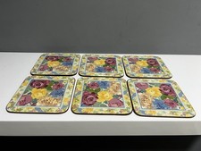 Cloverleaf Floral Cork Backed Coasters Set of 6 New In Box