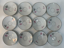 China, Rosenthal-Continental 3369 Bettina Pink Flowers, Lot of 12 Saucers