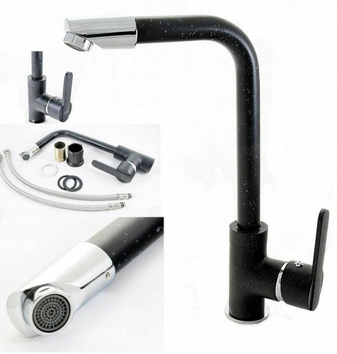 Black kitchen tap faucet - black,