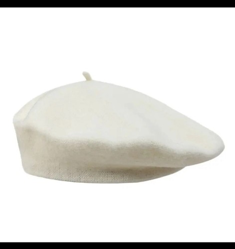 Plain beret hat wool autumn - wool,