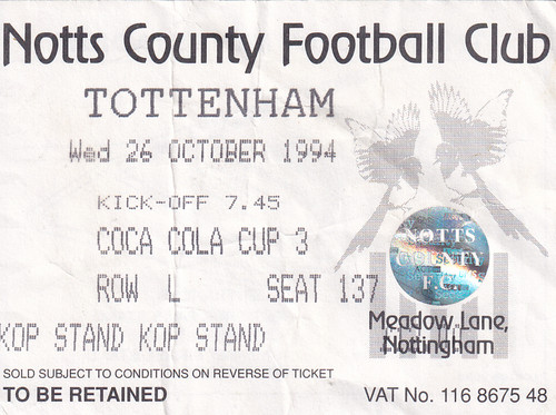 Ticket notts county - ticket, v