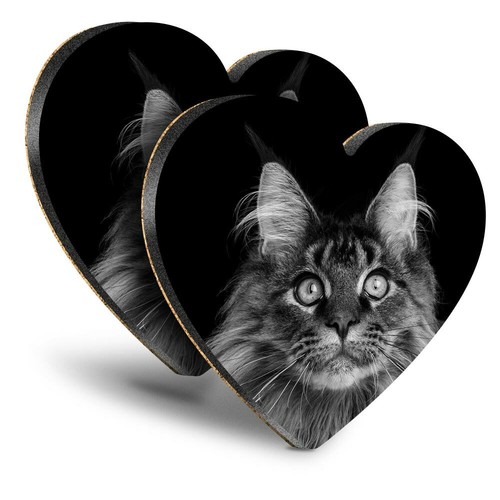Heart mdf coasters bw - coasters,