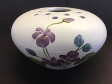 Vintage E.Radford Pottery Potpourri Posy Bowl Hand Painted Signed