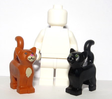 Lego  2 Cat Kitten Black & Tabby Ginger Minifigure Not Inc Halloween Witch Xmas