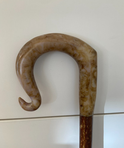 Resin marbled crook handle - resin,