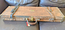 VINTAGE LEATHER FINISH GUN CASE MILES WILDLIFE SANCTUARY CONNETICUT -RESTORATION
