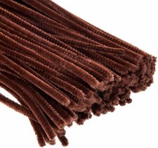 50 BROWN Pipe Cleaners New Chenille Craft Chenille Stems 290mm x 6mm Pack Of 50