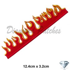 Fire flame embroidery patch