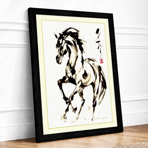 Horse motion japandi framed - japandi,