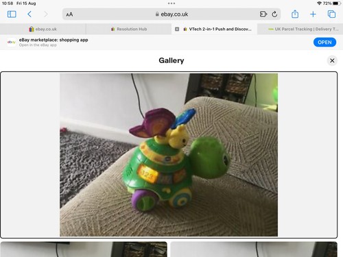 Turtle toy vtech 1 - toy., push