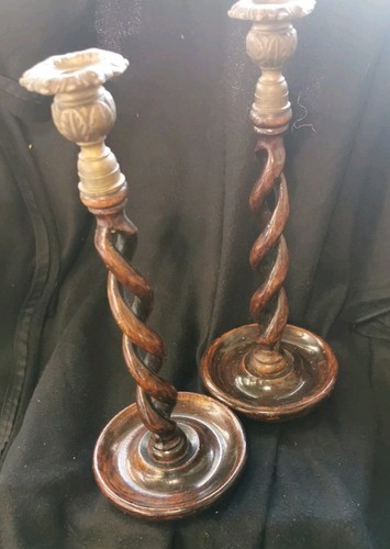 Antique oak open barley twist - oak,