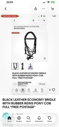 Black leather snaffle - black,