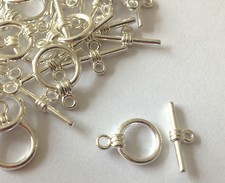 TIBETAN SILVER ROUND TOGGLE