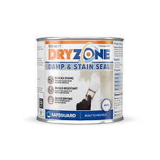 Dryzone White Stain Seal & Damp Proof Paint (500ml, White) - Block Damp & Mould
