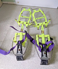 PAIR  YELLOW ADJUSTABLE RETRO TIROL STUBAI AUSTRIA CRAMPONS - UNTESTED