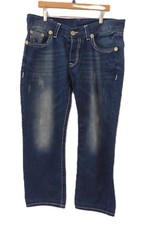 Pair of Men's True Religion Billy Big T Thick Stitching Straight Jeans Size 38