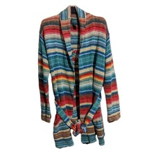 Ralph Lauren Hand knit Navajo Southwestern Aztec Rare Belted Cardigan MEDIUM