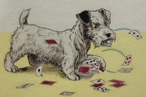 Bridge tally dog sealyham - bridge,