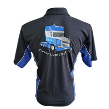 V8 Mens Lorry Polo Shirt Never Late Trucker Christmas Present Birthday Gift King