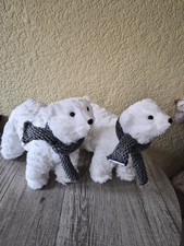 The Christmas Workshop Animal Decorations Faux Fur Plush Polar Bears Pair