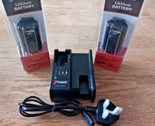2 X GENUINE PASLODE 018880 7.4V LITHIUM BATTERY PACKS + 1 X CHARGER FOR NAIL GUN