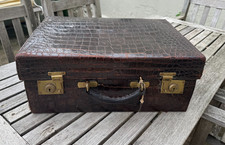 Rare Vintage Crocodile leather suitcase Circa 1910 - 1930