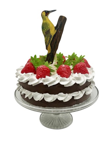 Green woodpecker cake topper - woodpecker,