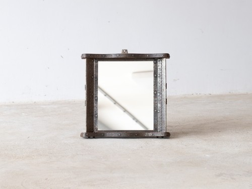 Brutalist iron beech mirror - brutalist, &