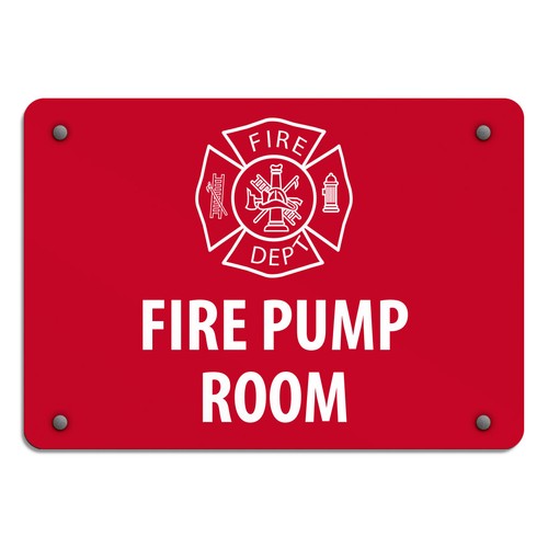 Horizontal metal sign - sign, fire