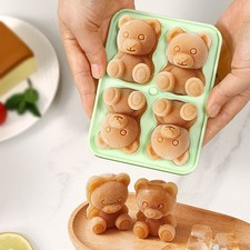 3D Teddy Bear Silicone Ice Cube Mold Tray,Food Grade Bear Shape Ice Cream Molds