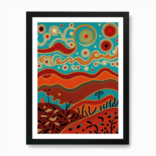 Aboriginal landscape painting - aboriginal,